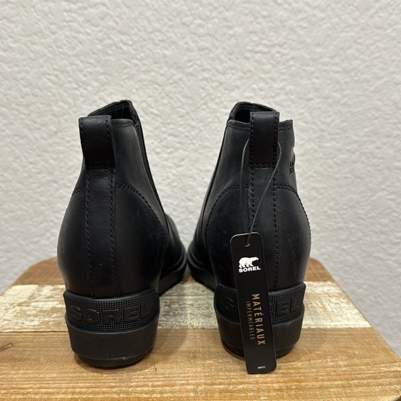 NEW Sorel Evie ll Black Leather Waterproof Ankle Boots Size 9.5 - Picture 7 of 11